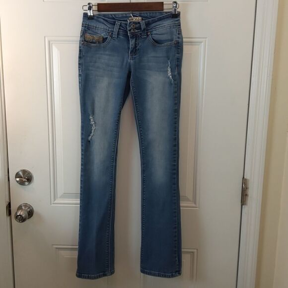(3/$20) YMI distressed straight leg jeans - Picture 4 of 14